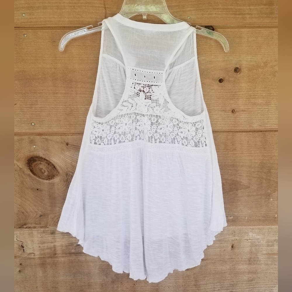 White crochet back tank top
